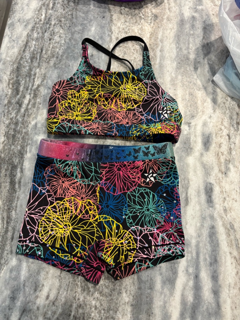 Rebel Athletic bra and shorts set